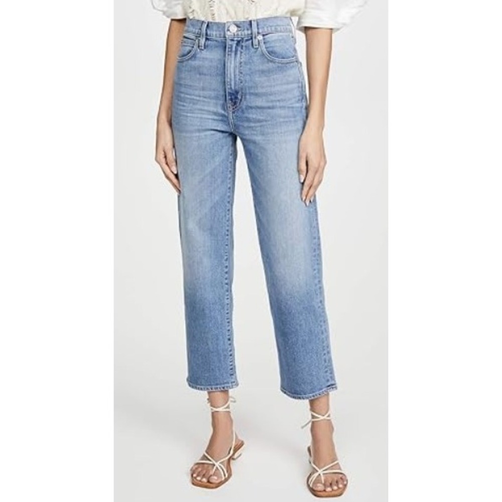SLVRLAKE London Crop Straight Leg Jeans Riverside Light Wash Women Size 25 Denim